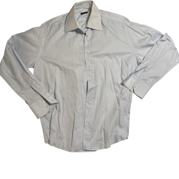 VALENTINO ROMA LIGHT BLUE MEN’S LONG SLEEVE BUTTON UP SHIRT SIZE 15 3/4 / 40 BUB - Picture 1 of 8
